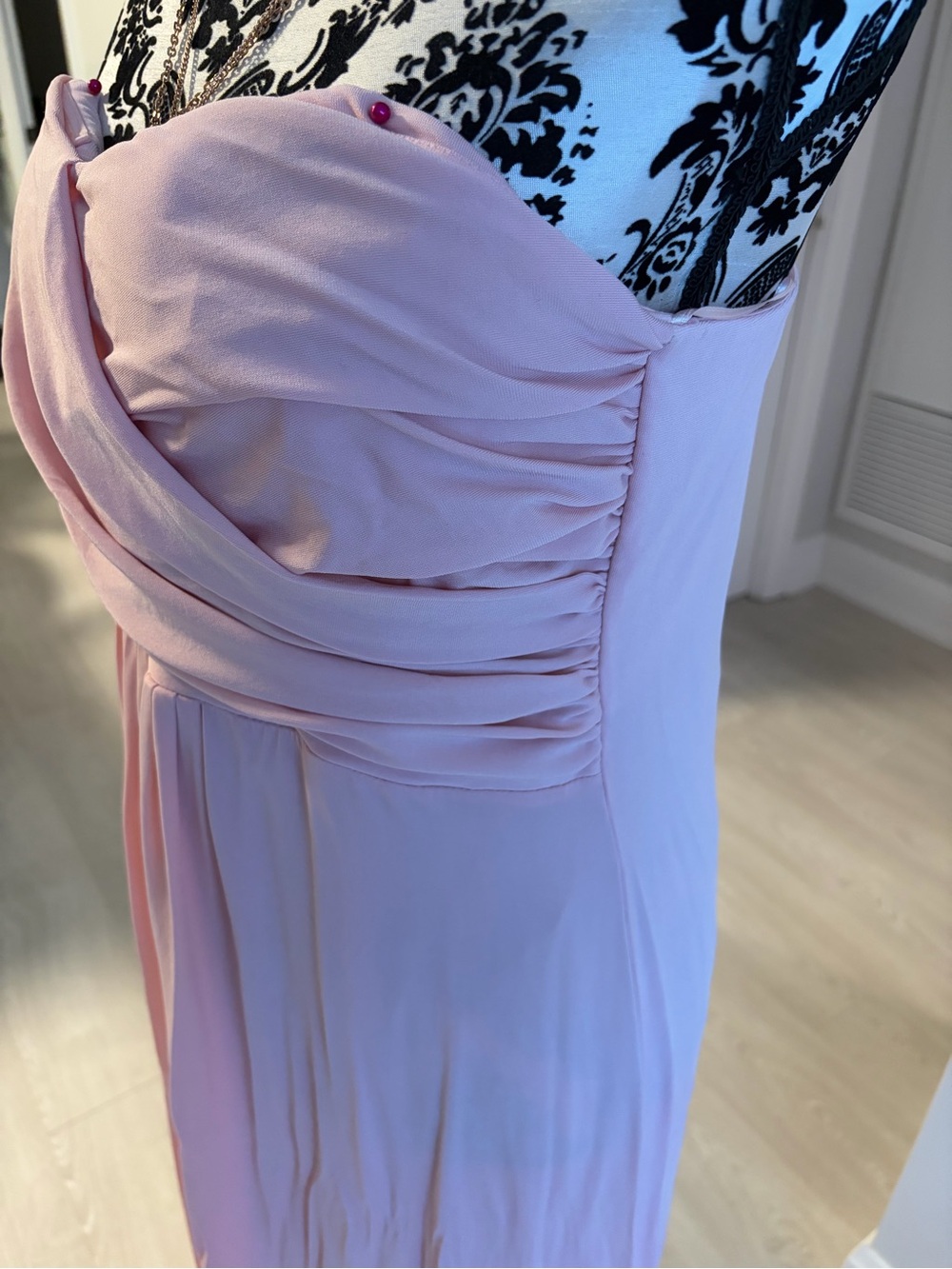 Mango Strapless Pink Ruched Maxi Dress - Picture 6 of 7